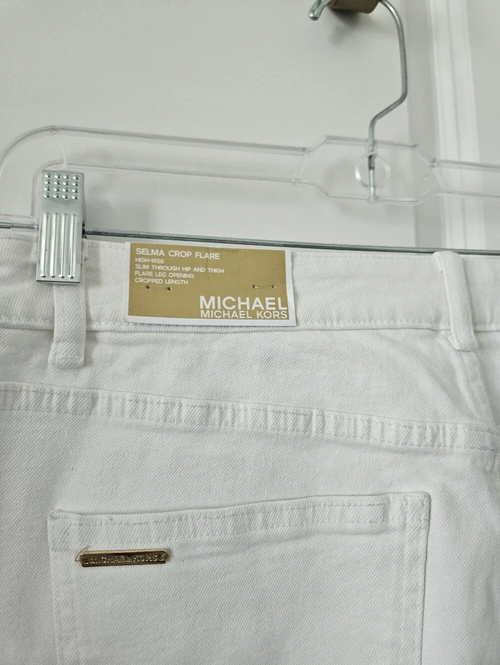 NWT Michael Kors White Selma Flared Jeams Size 14 , 25